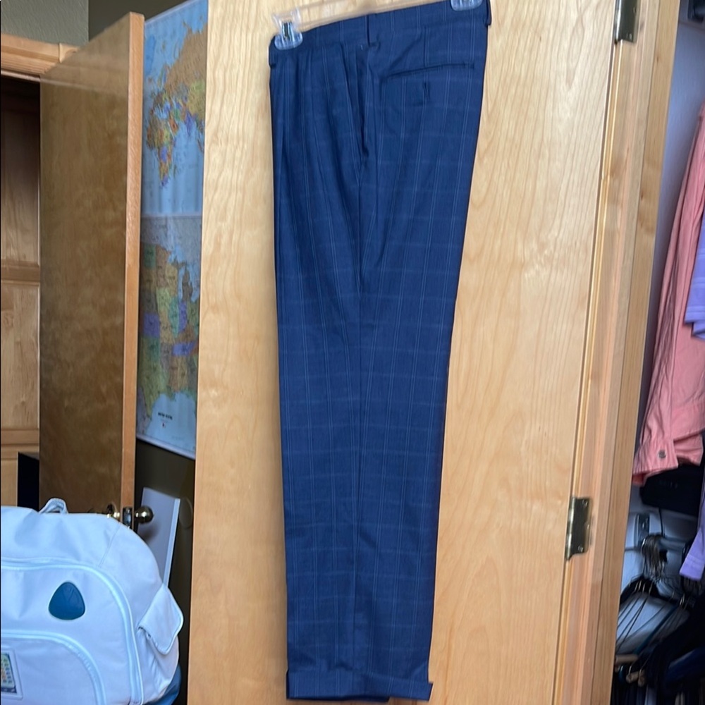 Ralph Lauren Blue Dress Pants with Full Length and Vibrant Color